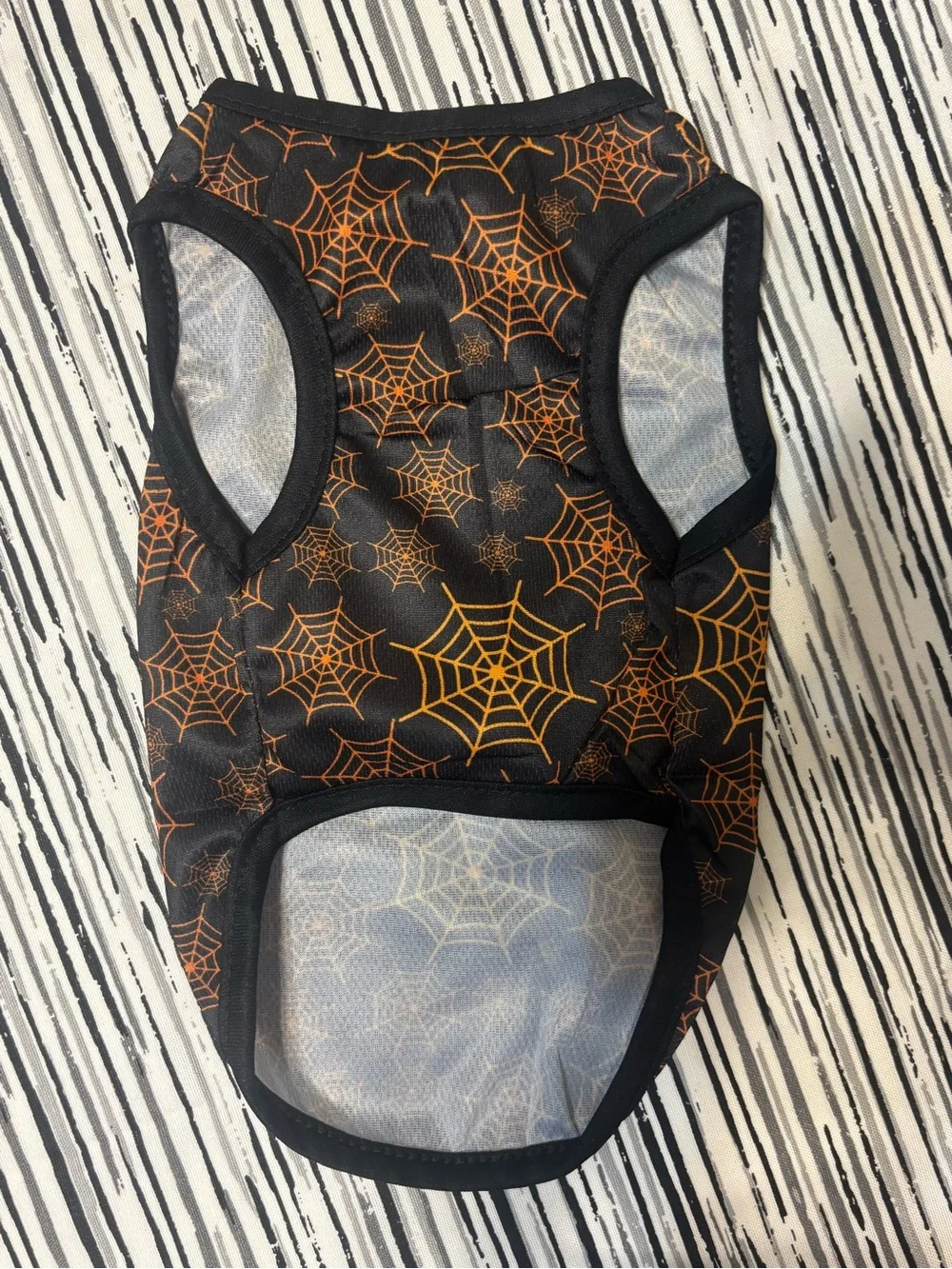 Halloween Black & Orange Spiderweb Dog Shirt